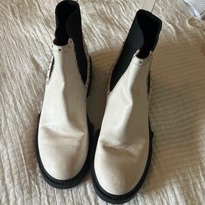 Coach White and Black Ankle Boots